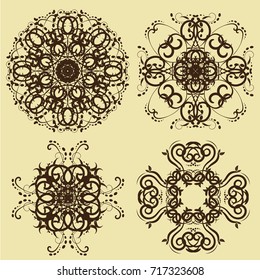illustration of set of vintage design elements
