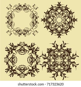 illustration of set of vintage design elements
