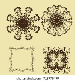 illustration of set of vintage design elements
