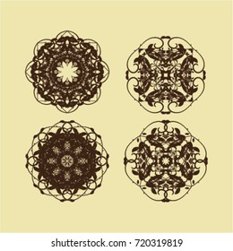 illustration of set of vintage design elements
