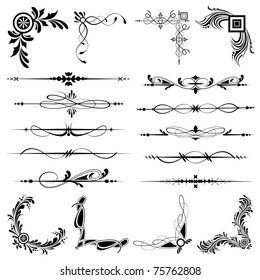 illustration of set of vintage design elements for frames