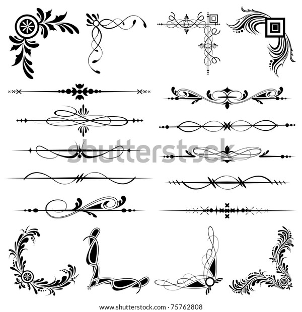 illustration\
of set of vintage design elements for\
frames