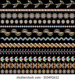 illustration of set of vintage designs of gold