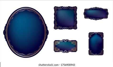 Illustration Set von Vintage-Etiketten. Vector data design.blue.