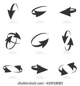 Illustration With A Set Volume Of Cursors, Icons,computer Mouse, Vector Arrows, Performed In A Spherical Design. Tool , Element Design .