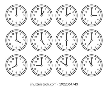 Illustration set of wall clock.