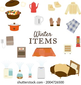 Illustration set of warm winter items