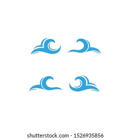 Illustration set wave sea water signs vector graphic logo design