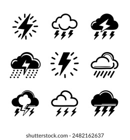 Illustration set of weather doodle elements, for design purposes