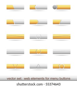 Illustration set of web elements for menu buttons - vector
