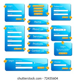 illustration of set of web form templates on isolated background