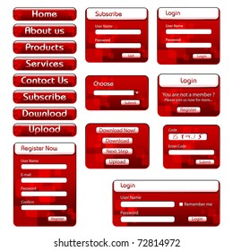 illustration of set of web form templates on isolated background