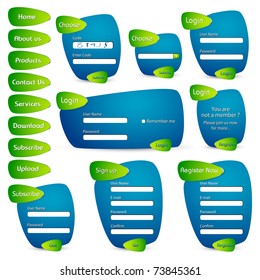 illustration of set of web form templates in trendy look on isolated background