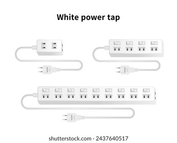 It is an illustration set of white power tap.