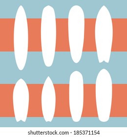 Illustration of a set of white surfboards shape