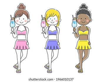 日本 女性 水着 のイラスト素材 画像 ベクター画像 Shutterstock