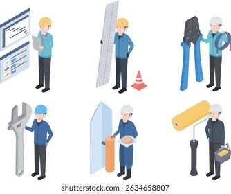 Illustration set of workers of various occupations