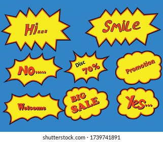 illustration set yellow bubble talk