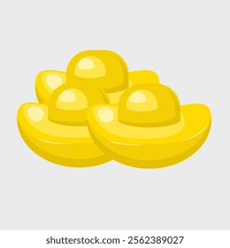 Illustration of a set of yellow jelly candies in cartoon style