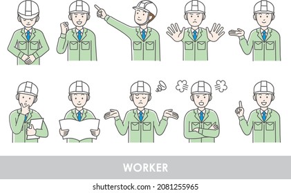 
Ilustración de jóvenes vestidos de trabajo