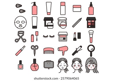 Illustration sets of  beauty related icons