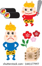 
It is an illustration of Setsubun of Japan