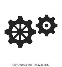 Ilustración del conjunto de iconos de engranajes de configuración aislado.