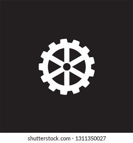 Illustration of settings icon on white background