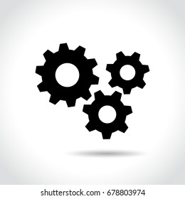 Illustration of settings icon on white background