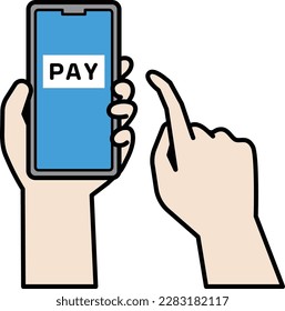 
Illustration of settlement by operating a smartphone