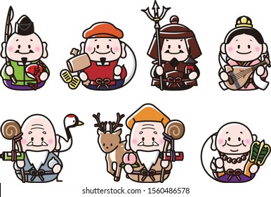 Illustration of The Seven Gods of Fortune