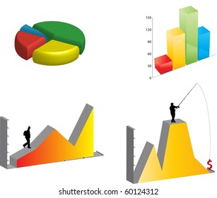 illustration of several 3D graphs