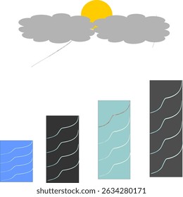 illustration of several buildings beautiful 