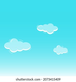 Illustration mehrerer Wolken auf blauem Hintergrund 