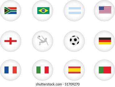 illustration of several pins for the football match