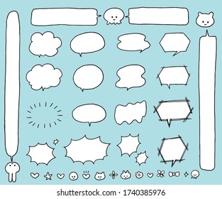 Illustration of several types of speech bubbles