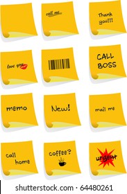 illustration of several yellow notes