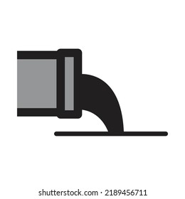 Illustration of a sewer draining liquid. Suitable for hygiene, health and global warming content