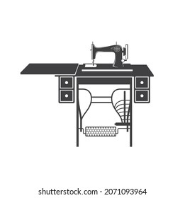 illustration of sewing machine, vector art.