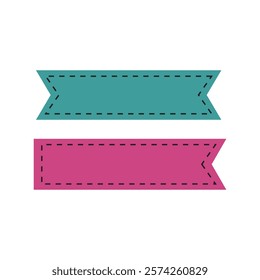 Illustration sewing ribbon unique design with blank background