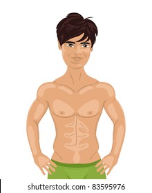 Illustration sexy guy isolated - vector
