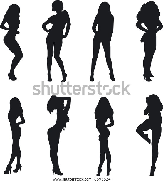 Illustration Of Sexy Woman Silhouettes