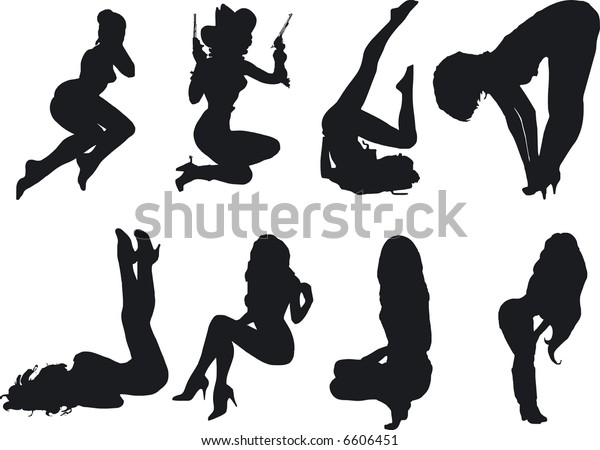 Illustration Sexy Woman Silhouettes Stock Vector Royalty Free 6606451