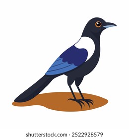 Illustration of a Seychelles Magpie Robin vector art