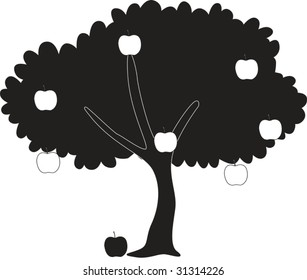 illustration of shadow of apple tree