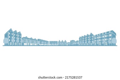 Illustration of the shadow of the cityscape.