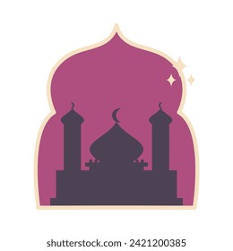 Illustration des Schattens einer Moschee. flaches Design-Ramadan-Thema