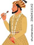 Illustration of Shah Jahan King of Mughal Emperor