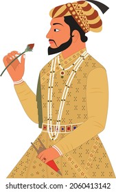 Illustration of Shah Jahan King of Mughal Emperor