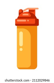 Illustration of shaker fitness nutrition. Sport and bodybuilding item.